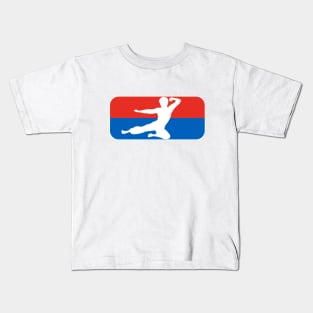 Kung Fu -   fly kick logo - NBA style Kids T-Shirt